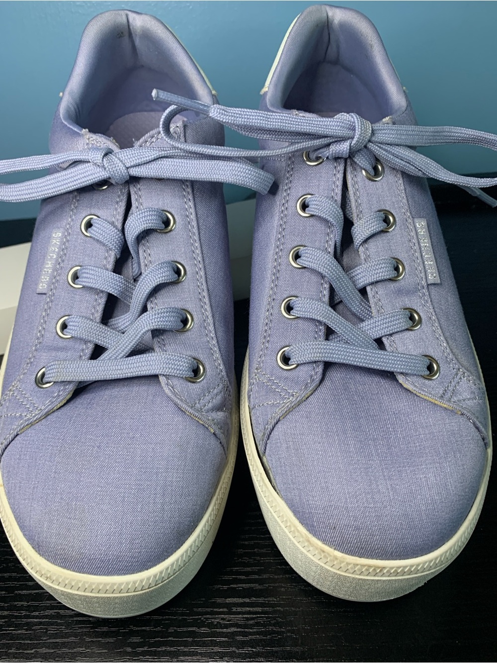 Skechers Lavender Canvas Lace-Up Sneakers